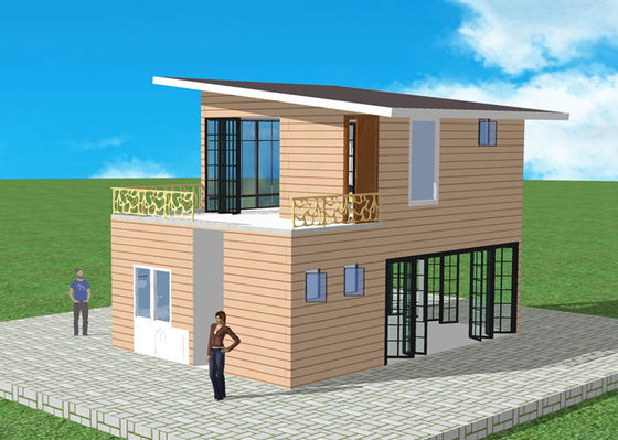 คุณภาพ  Prefab Lightweight Steel Structure Q235 Light Steel Villa Duplex Apartment โรงงาน