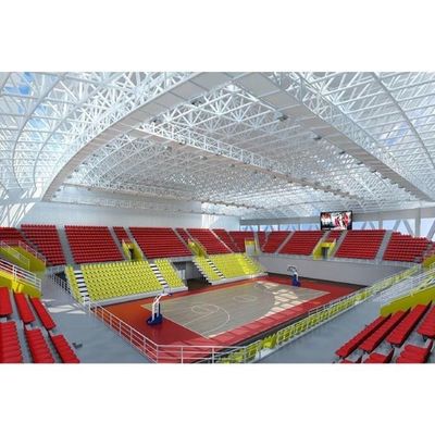 สนามกีฬากรอบอวกาศขนาดใหญ่น้ำหนักเบาโรงยิมสำเร็จรูปอาคารเหล็ก