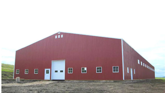 Light Prefab Warehouse โครงสร้างเหล็ก Windproof Metal Workshop Building