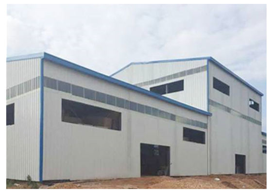 54m * 20m Prefabricated Steel Workshop Construction บ้านโครงเหล็กสำเร็จรูป GB