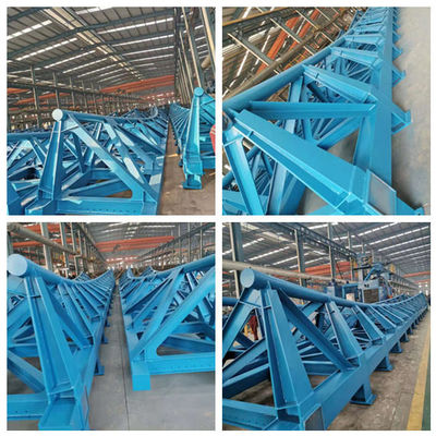 สะพานโครงสร้างเหล็กชุบสังกะสี Windproof Steel Truss Pedestrian Bridge
