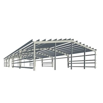 Prefab Steel Metal Frame Warehouse น้ำหนักเบา Windproof Custom Design
