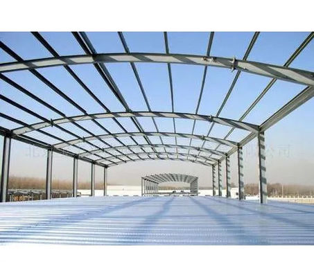 Prefab Steel Metal Frame Warehouse น้ำหนักเบา Windproof Custom Design