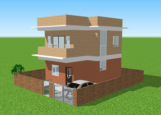 Prefab Hot Dip Galvanized โครงสร้างเหล็กน้ำหนักเบา Villa Duplex Apartment