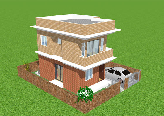 Prefab Hot Dip Galvanized โครงสร้างเหล็กน้ำหนักเบา Villa Duplex Apartment