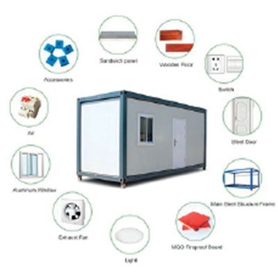 Q235B / Q355B บ้านคอนเทนเนอร์พับได้ปฏิรูปบ้านเหล็กสำเร็จรูป
