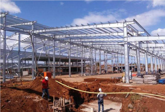 โครงสร้างเหล็กโครงสร้างสำเร็จรูปพอร์ทัลอาคารโกดัง GB Standard