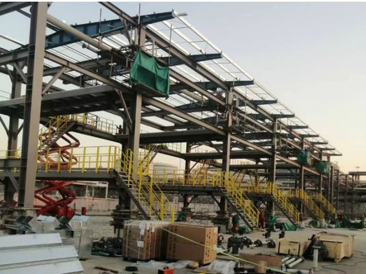 การก่อสร้างแพลตฟอร์มโครงสร้างเหล็กแบบกำหนดเอง Mezzanine Windproof ISO9001