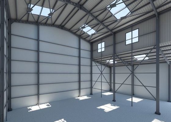 อุตสาหกรรม Prefabricated H Section Steel Structure Frame อาคารโครงสร้างโกดัง