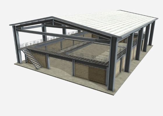 อุตสาหกรรม Prefabricated H Section Steel Structure Frame อาคารโครงสร้างโกดัง