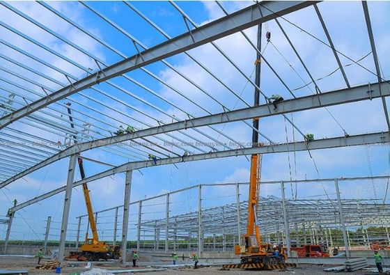 โครงสร้างเหล็ก Prefab กระบวนการโรงงาน Portal โรงงานโครงสร้างเหล็ก