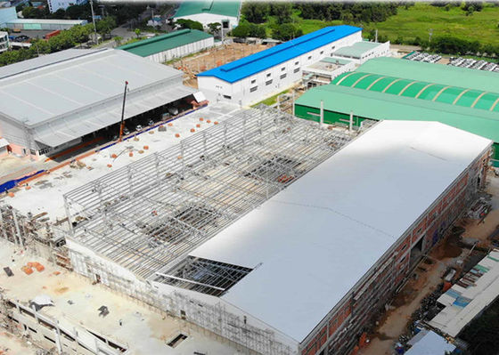 โครงสร้างสแตนเลสแบบกรอบผสมผสาน โรงงานอุตสาหกรรมกันไฟ