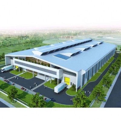 อุตสาหกรรม Prefabricated H Section Steel Structure Frame อาคารโครงสร้างโกดัง