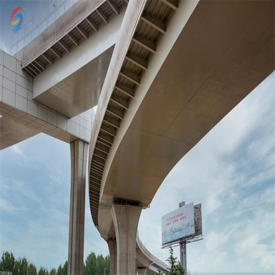สายทางหลวงเหล็กแบบถาวรและแข็งแรง Prefabricated ด้วยวัสดุเหล็ก Q355B / Q235B