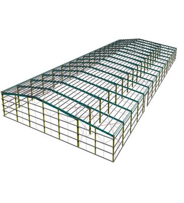 โกดังโครงสร้างเหล็ก Prefab สําหรับอาคารพาณิชย์และการเกษตร