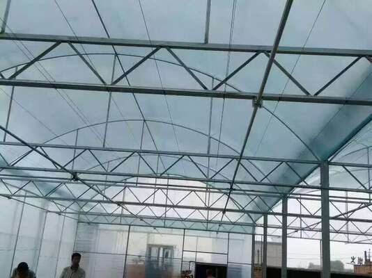 Continuous-span PO film greenhouse for increasing vegetable yields